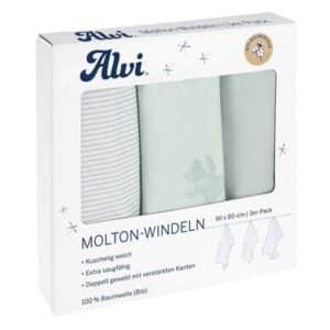 Alvi® Molton-Windeln 3er Pack Teddy 1961 80 x 80 cm