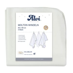 Alvi® Molton-Windeln 3er Pack weiß 40 x 40 cm