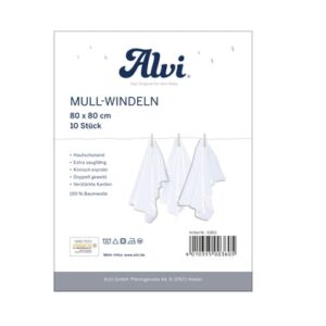 Alvi® Mullwindeln 10er Pack weiß 80 x 80 cm