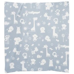 Alvi Wickelauflage 2stg. Keil Folie Zootiere puderblau 68 x 60 cm