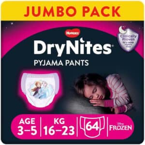 Huggies DryNites Pyjama Pants Einweg Mädchen in Disney Design 3-5 Jahre Jumbopack 4 x 16