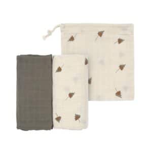 LÄSSIG Mulltücher L 2er Pack taupe 80 x 80 cm