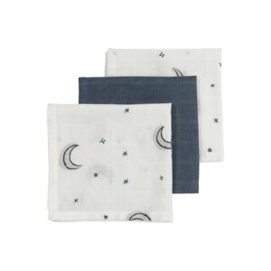 MEYCO Spucktücher 3er Pack Musselin Moon Indigo