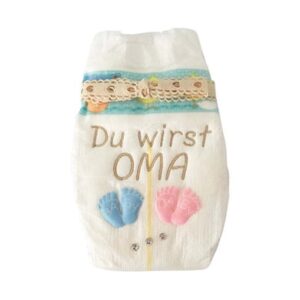 Tanjo Bestickte Windel Oma Du wirst Oma beige