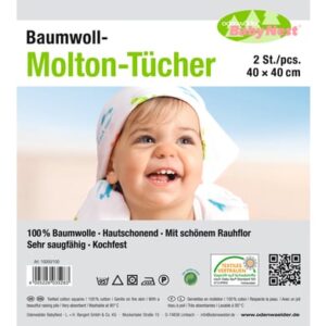odenwälder Moltontücher 2er-Pack weiß