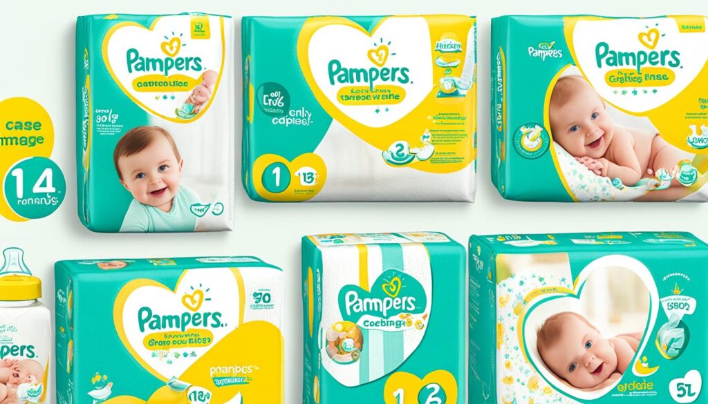 Übersicht der Pampers Produktvielfalt und Windelgrößen