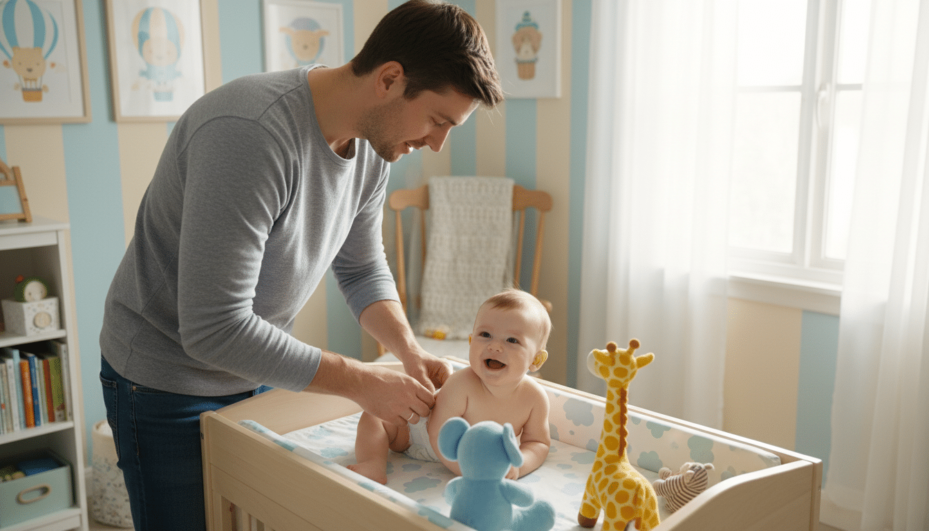 Wie wechselt man die Windel eines Babys?